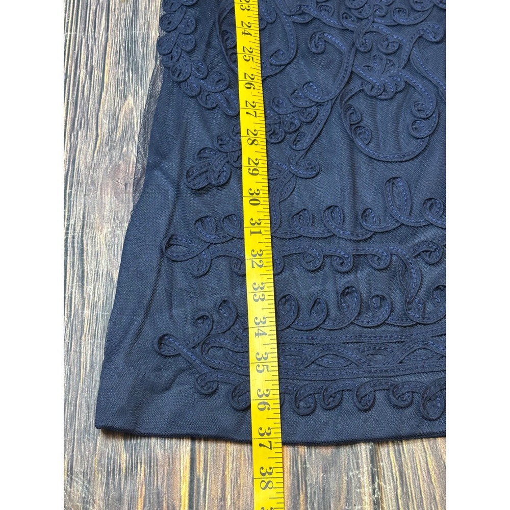 Lilly Pulitzer Sheath Dress Womens M Navy Blue Mesh Soutache Ribbon Sleeveless - Picture 5 of 16
